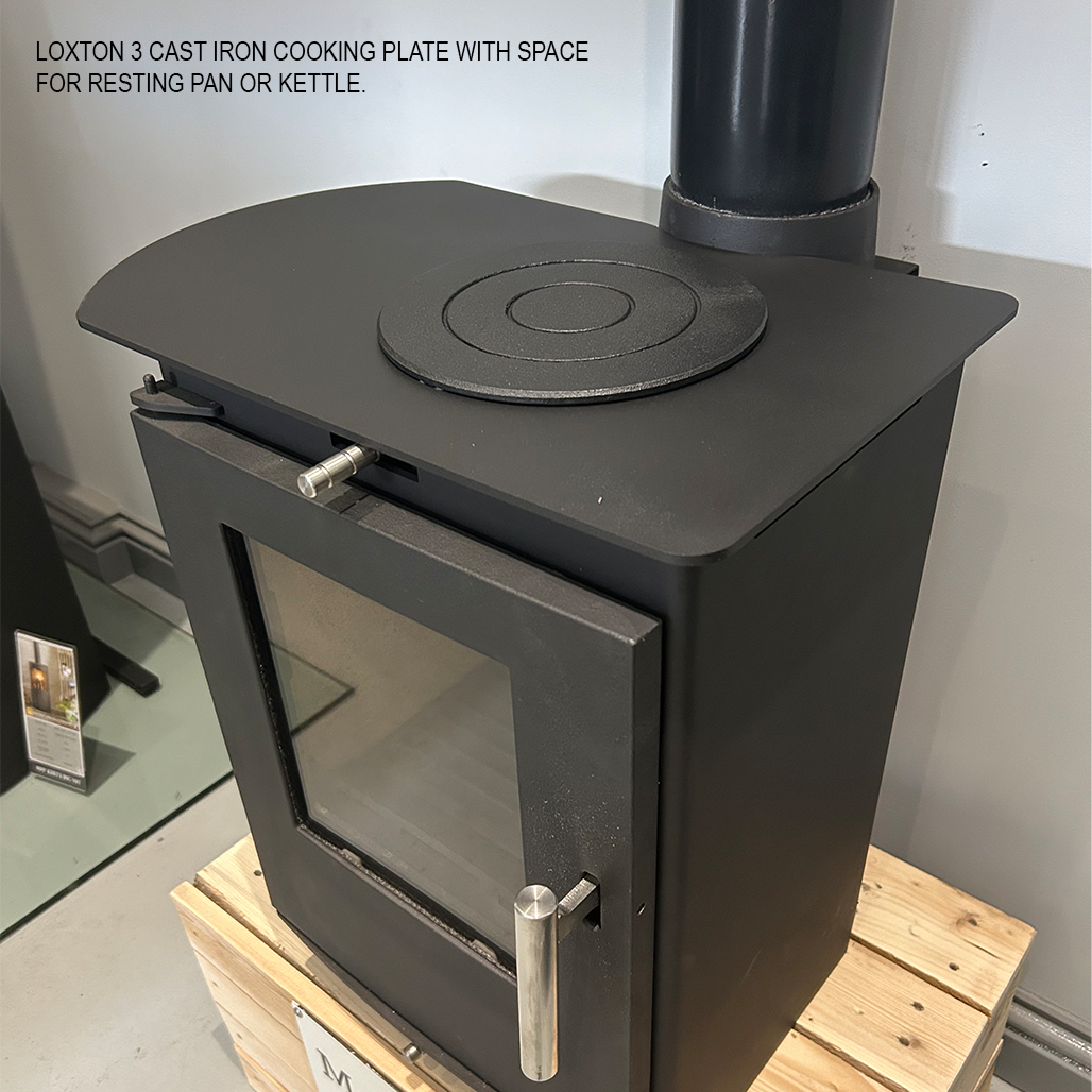 Mendip Loxton 3 Cooktop Multi Fuel Stove, living room setting