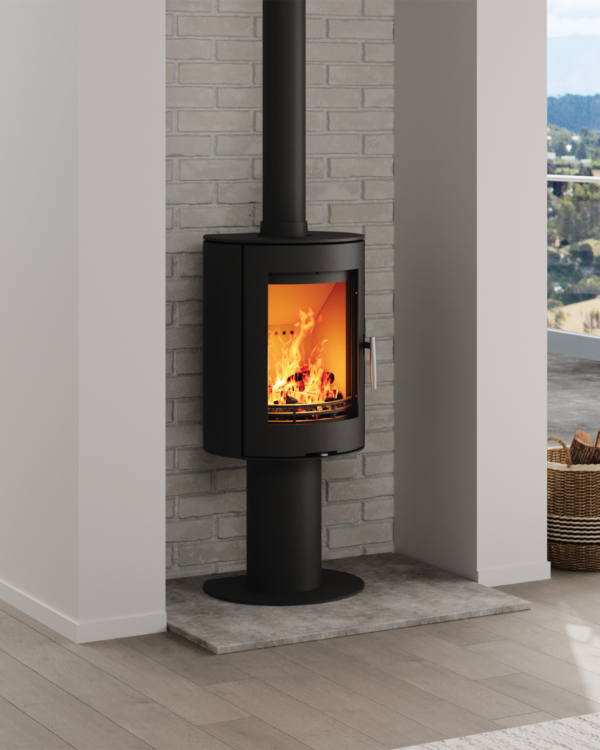 Mendip Willow Pedestal Wood Burning Stove, living room setting