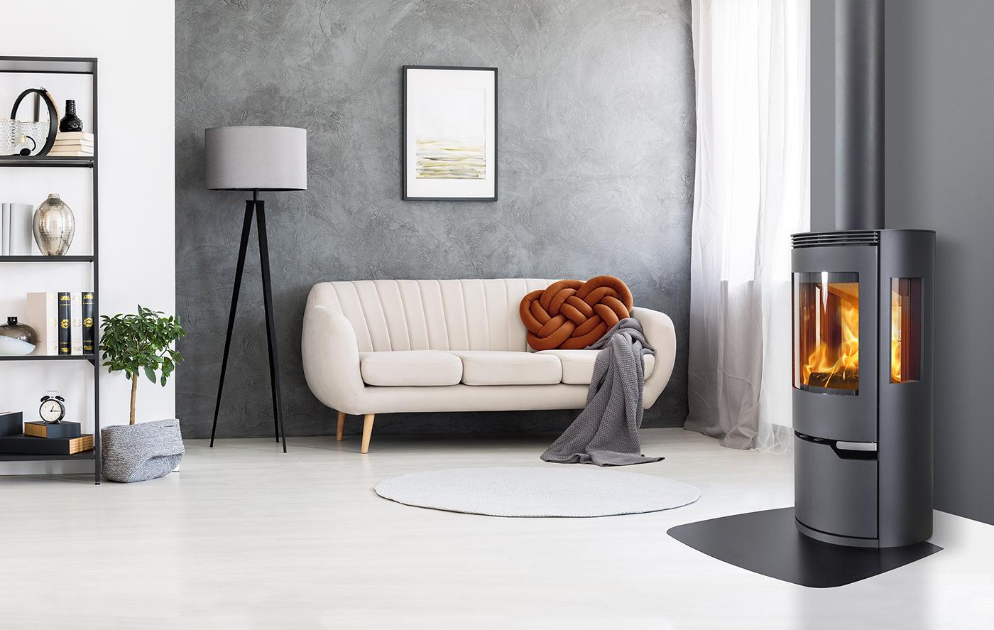 ILD 8 Eco Wood Burning Stove by Jøtul Group, living room setting