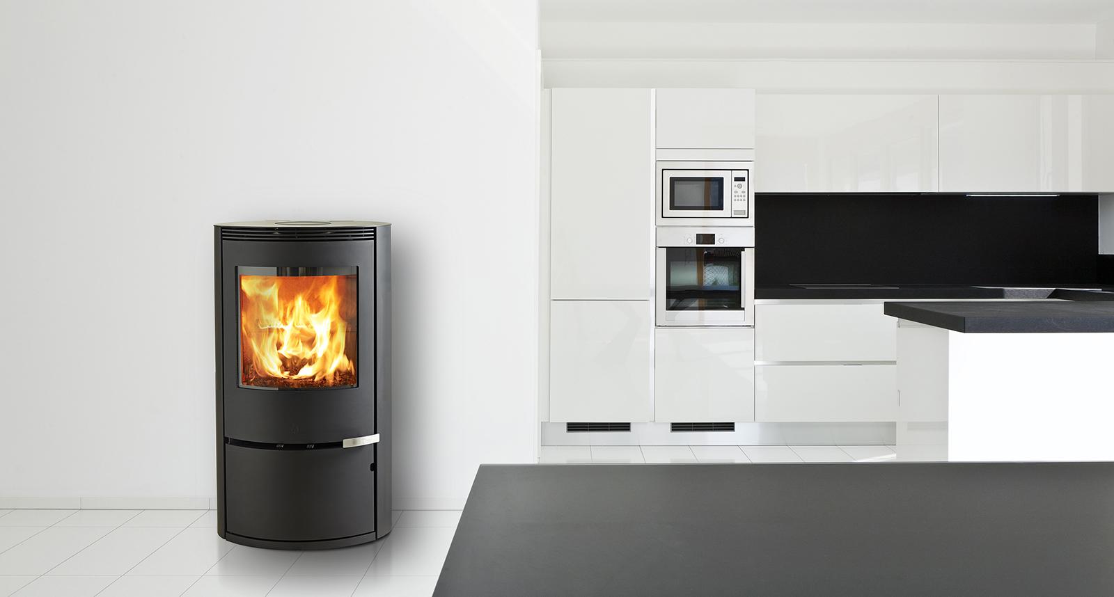 ILD 9 Eco Wood Burning Stove by Jøtul Group, living room setting