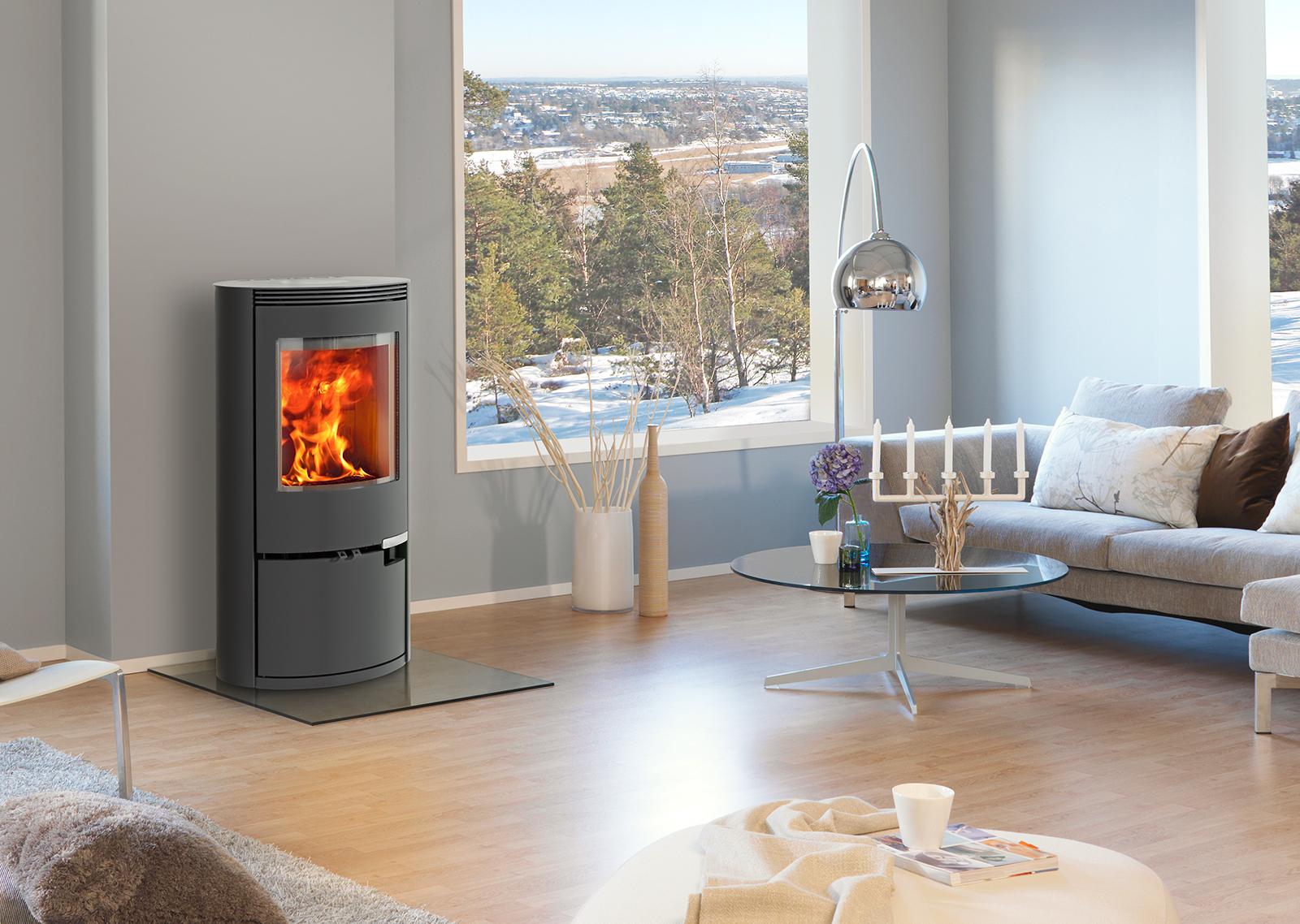 ILD 7 Eco Wood Burning Stove by Jøtul Group, living room setting