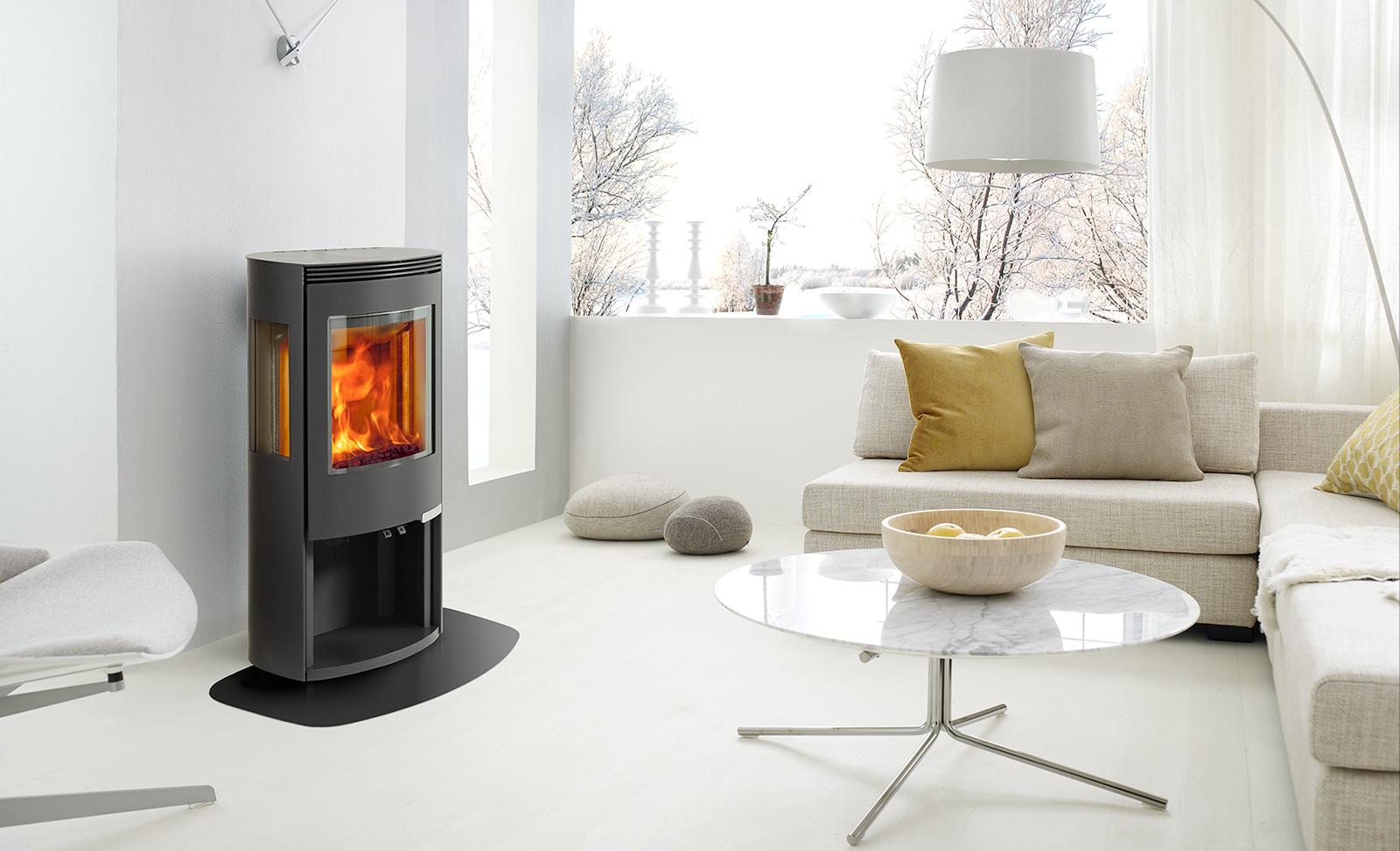 ILD 8 Eco Wood Burning Stove by Jøtul Group, living room setting