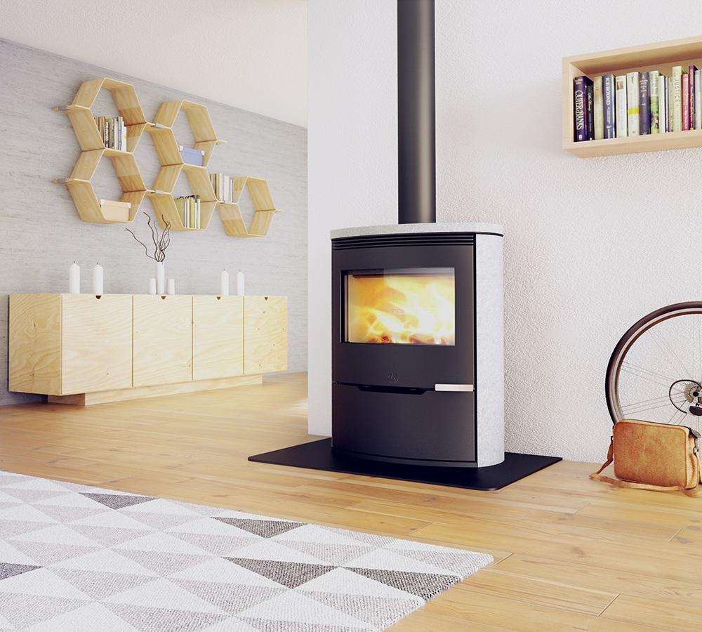 ILD 13 Eco Wood Burning Stove by Jøtul Group, living room setting
