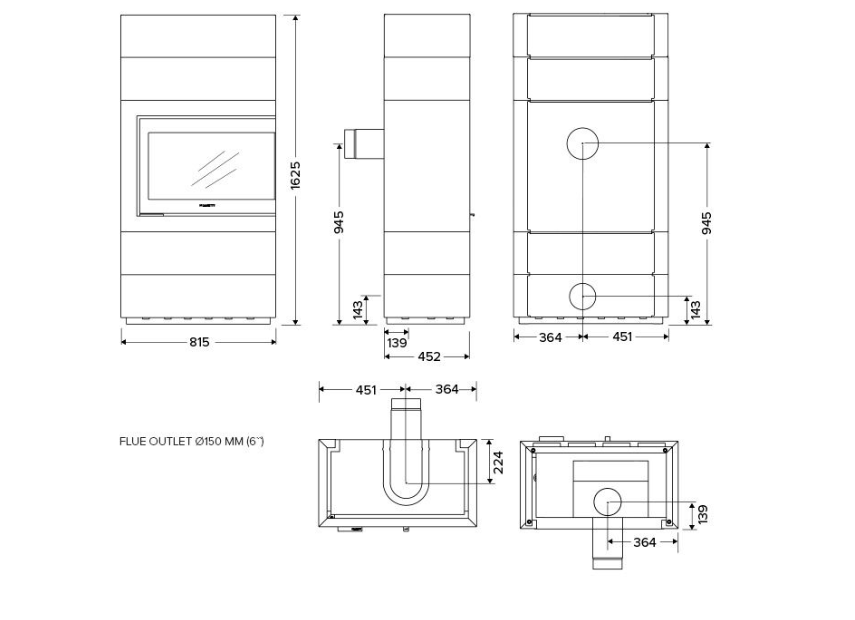 HWAM 5670 Corner Wood Burning Stove - Image 4