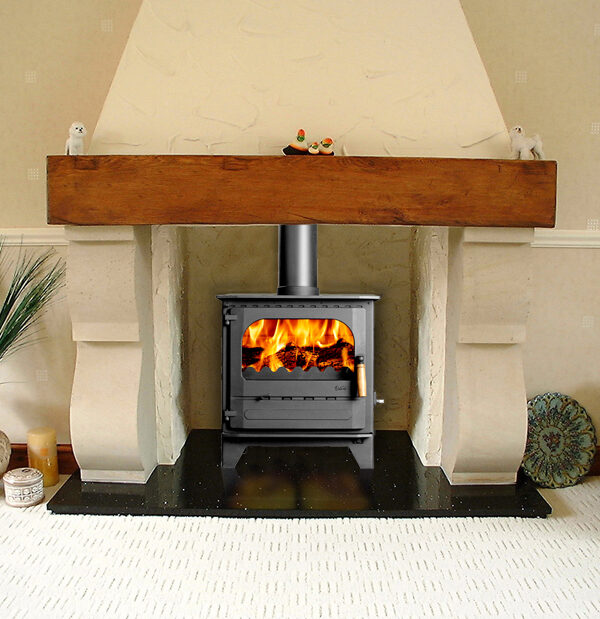 Dunsley Highlander 8 Enviro-burn Solo Door Multi Fuel Stove, living room setting