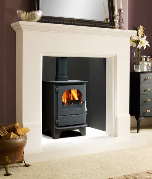 Dunsley Highlander 5 Enviro-burn Solo Door Multi Fuel Stove, living room setting