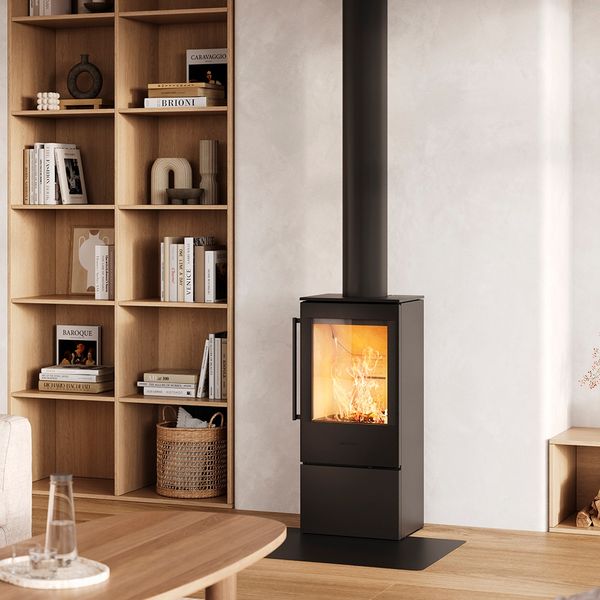 HWAM 5240 wood burning stove classic black finish compact Danish design