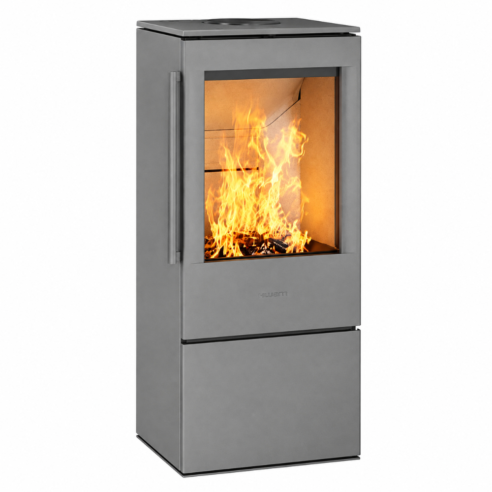 HWAM 5240 wood burning stove classic grey finish compact Danish design
