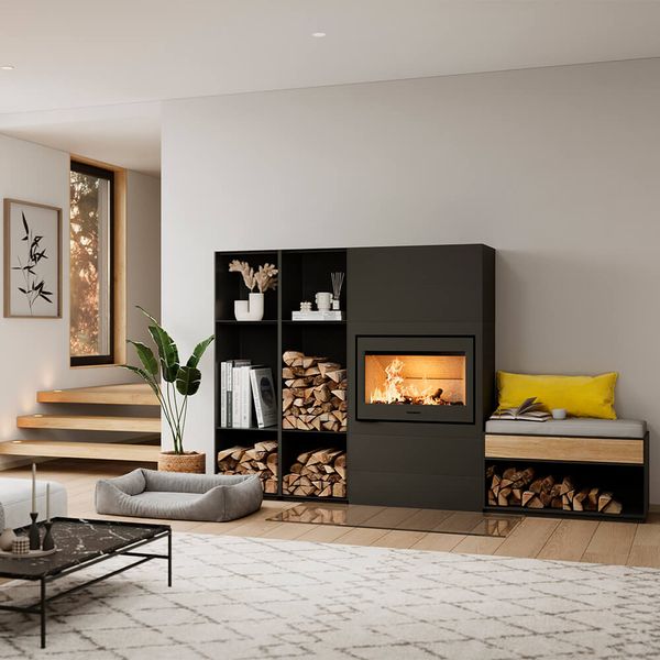 HWAM 5580 wood burning stove classic black finish Danish design