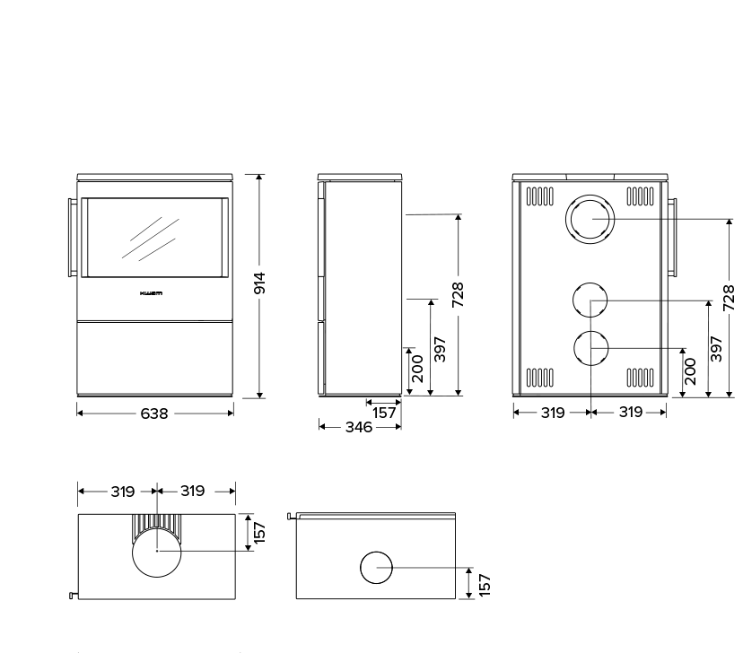 HWAM 5440 Wood Burning Stove - Image 9
