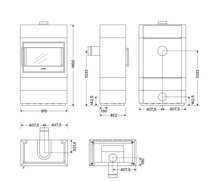 HWAM 5560 Wood Burning Stove Black - Image 3